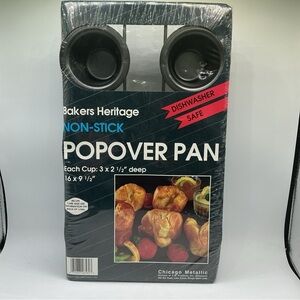 Bakers Heritage Chicago Metallic Non-Stick 6 Cup Popover Baking Pan 3"× 2 1/2"